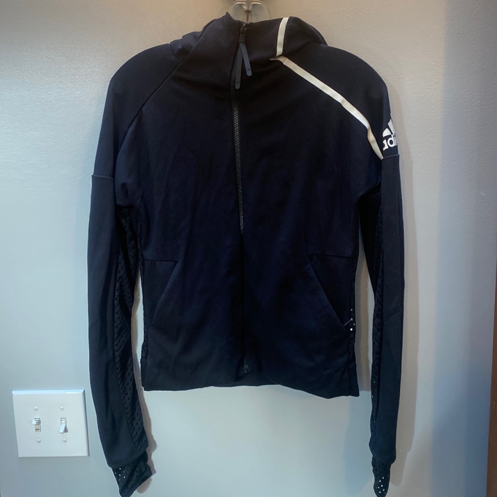 Adidas Hoodie, Mesh Back, Small